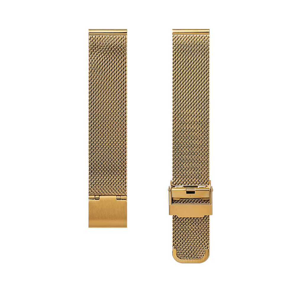Stainless Steel Mesh Watch Strap, 18mm-GOLD
