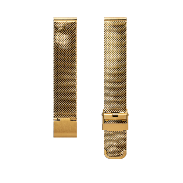 Stainless Steel Mesh Watch Strap, 18mm-GOLD