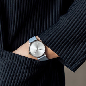 B60 Watch, Silver Case, Silver Dial, Silicone Strap