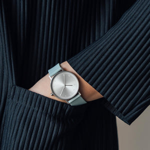 B60 Watch, Silver Case, Silver Dial, Silicone Strap