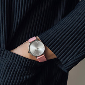 B60 Watch, Silver Case, Silver Dial, Silicone Strap