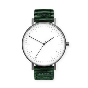 B001 Watch, Gunmetal Case, White Dial, Nylon Strap
