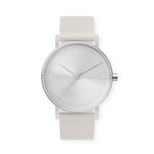 B60 Watch, Silver Case, Silver Dial, Silicone Strap