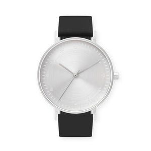 B60 Watch, Silver Case, Silver Dial, Silicone Strap