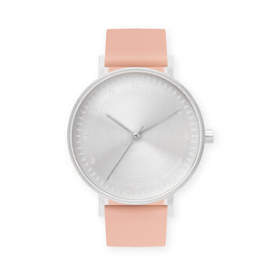B60 Watch, Silver Case, Silver Dial, Silicone Strap