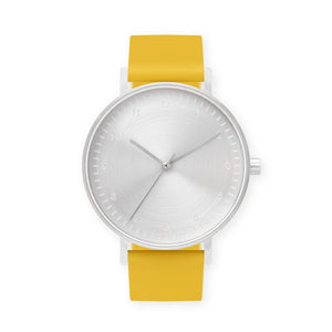 B60 Watch, Silver Case, Silver Dial, Silicone Strap