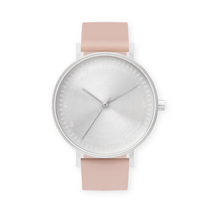 B60 Watch, Silver Case, Silver Dial, Silicone Strap
