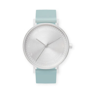 B60 Watch, Silver Case, Silver Dial, Silicone Strap