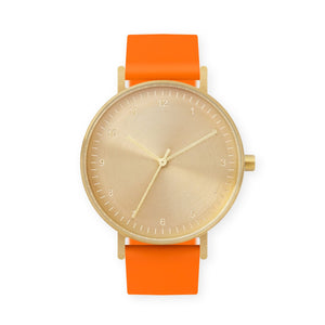 B60 Watch, Gold Case, Gold Dial, Silicone Strap