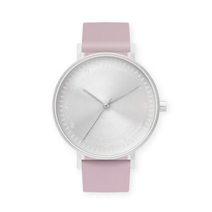 B60 Watch, Silver Case, Silver Dial, Silicone Strap
