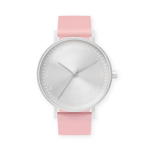 B60 Watch, Silver Case, Silver Dial, Silicone Strap