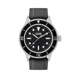 C01 Watch, Brushed Silver Case, Black Dial, Sapphire Crystal Glass, Luminous, Fluoroelastomer Strap