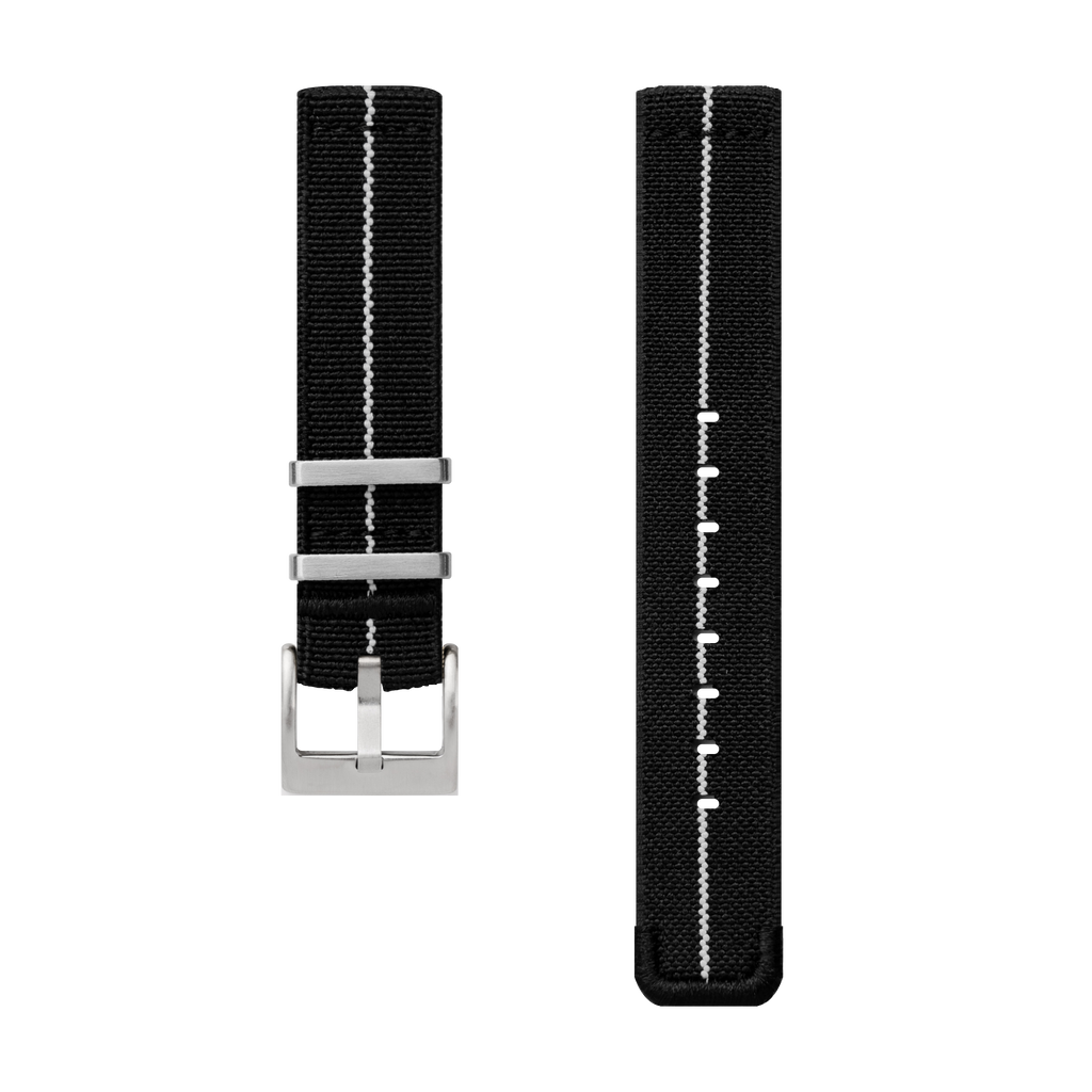 Stretch Nylon Watch Strap, 18mm, Black