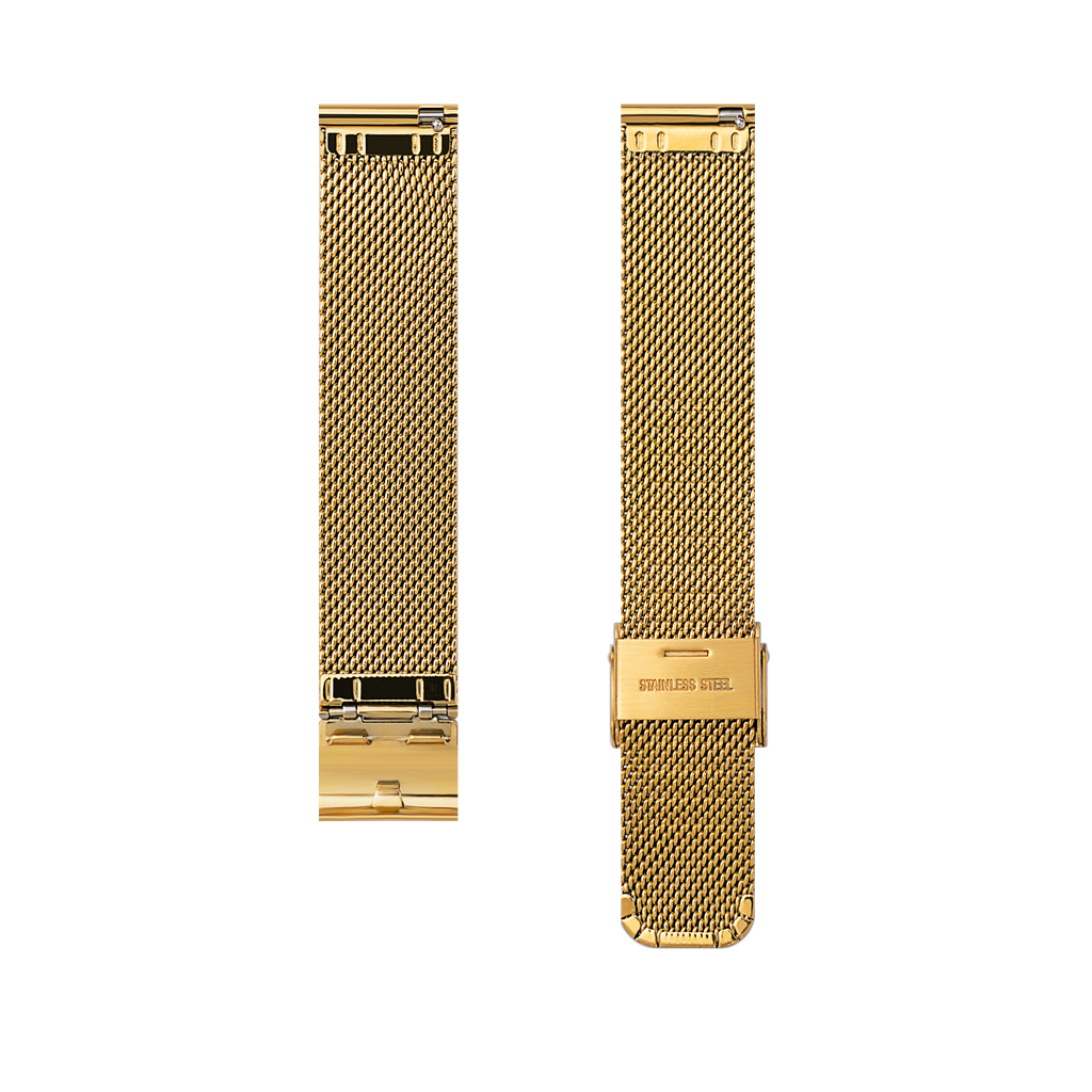 Stainless Steel Mesh Watch Strap, 18mm-GOLD