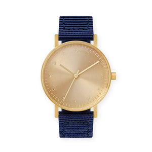 B60 Watch, Gold Case, Gold Dial, Nylon Strap