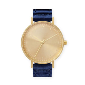 B60 Watch, Gold Case, Gold Dial, Nylon Strap