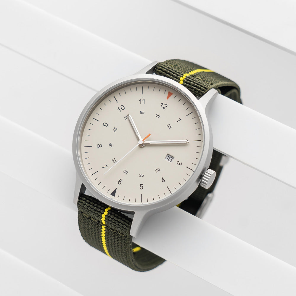 BIJOUONE Stretch Nylon Watch Strap, 18mm, Green