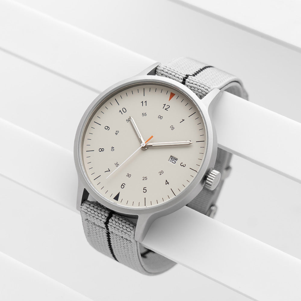 Stretch Nylon Watch Strap, 18mm, Gray