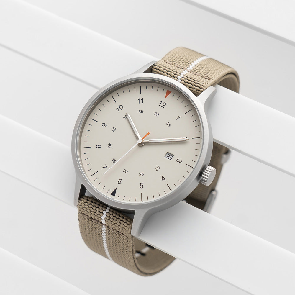 Stretch Nylon Watch Strap, 18mm, khaki