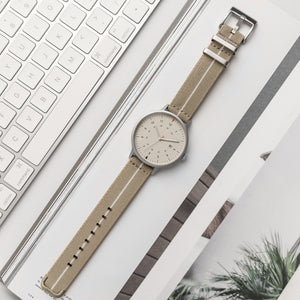 Stretch Nylon Watch Strap, 18mm, khaki