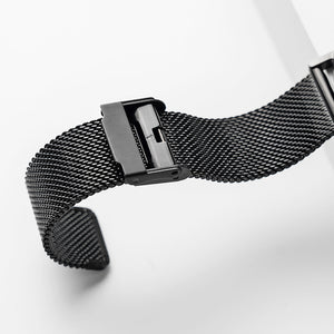 B001 Watch, Gunmetal Case, White Dial, Black Stainless Steel Mesh Strap
