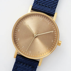 B60 Watch, Gold Case, Gold Dial, Nylon Strap