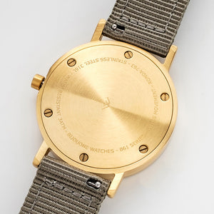 B60 Watch, Gold Case, Gold Dial, Nylon Strap
