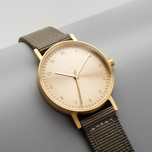 B60 Watch, Gold Case, Gold Dial, Nylon Strap