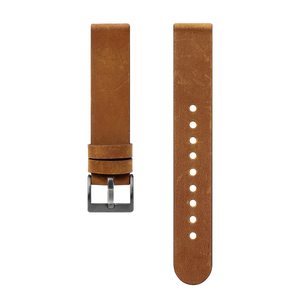 Brown suede calf leather watch strap with gunmetal buckle