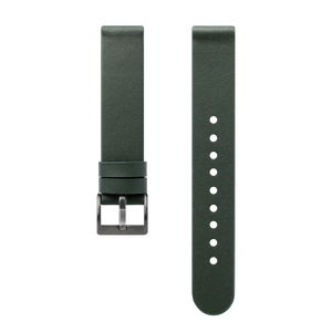 Dark green calf leather watch strap with gunmetal buckle