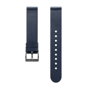 Navy calf leather watch strap with gunmetal buckle