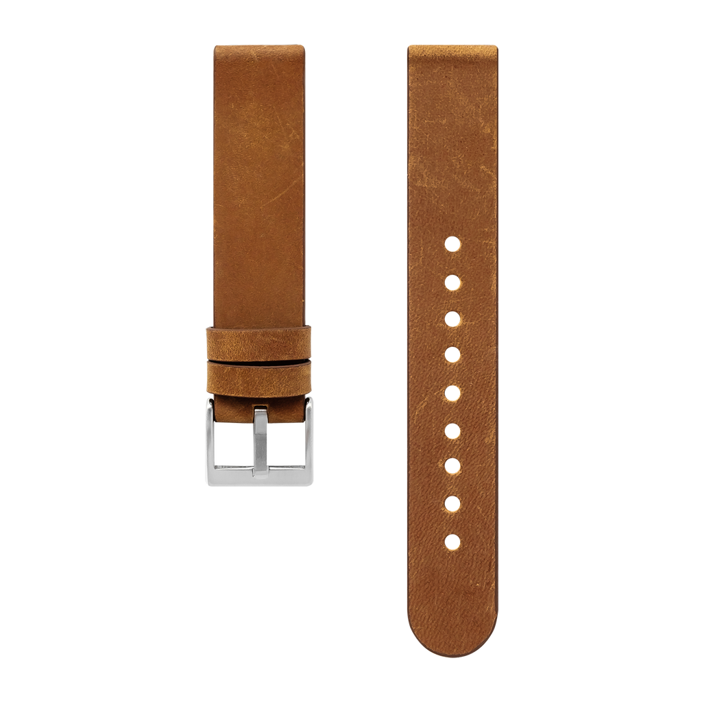 Calf Leather Watch Strap, 18mm, Brown Suede