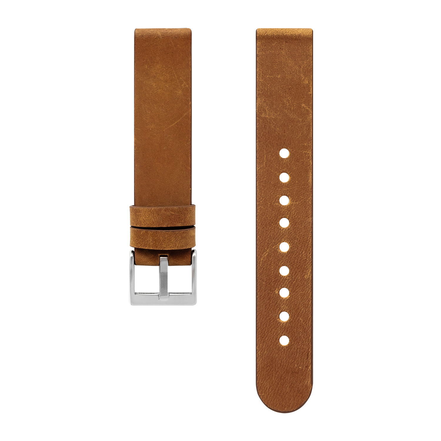Calf Leather Watch Strap, 18mm, Brown Suede - BIJOUONE