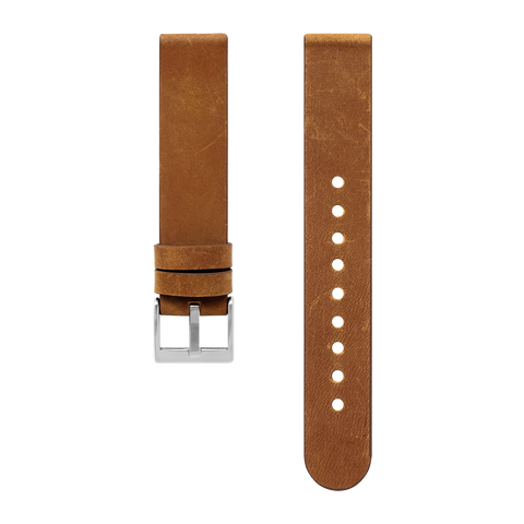 Calf Leather Watch Strap, 18mm, Brown Suede