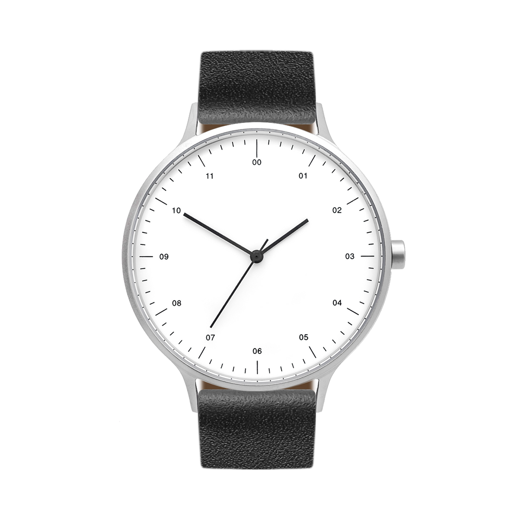 B302 Matte Black Watch On Rubber Strap, Black | BIJOUONE