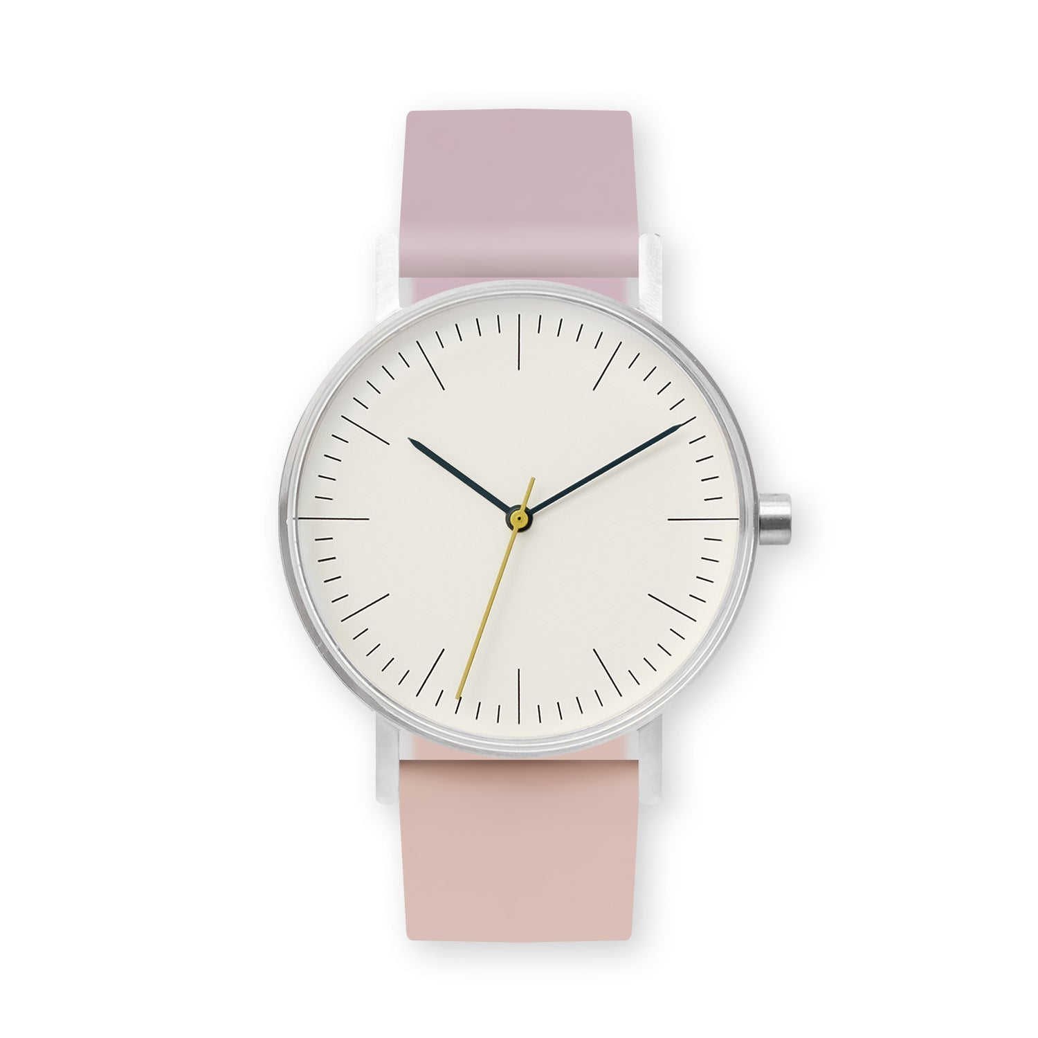 B001 Watch, Silver Case, Off White Dial, Two-tone Silicone Strap - 1511-Lavender/Pink Sand