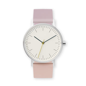 B001 Watch, Silver Case, Off White Dial, Two-tone Silicone Strap - 1511-Lavender/Pink Sand