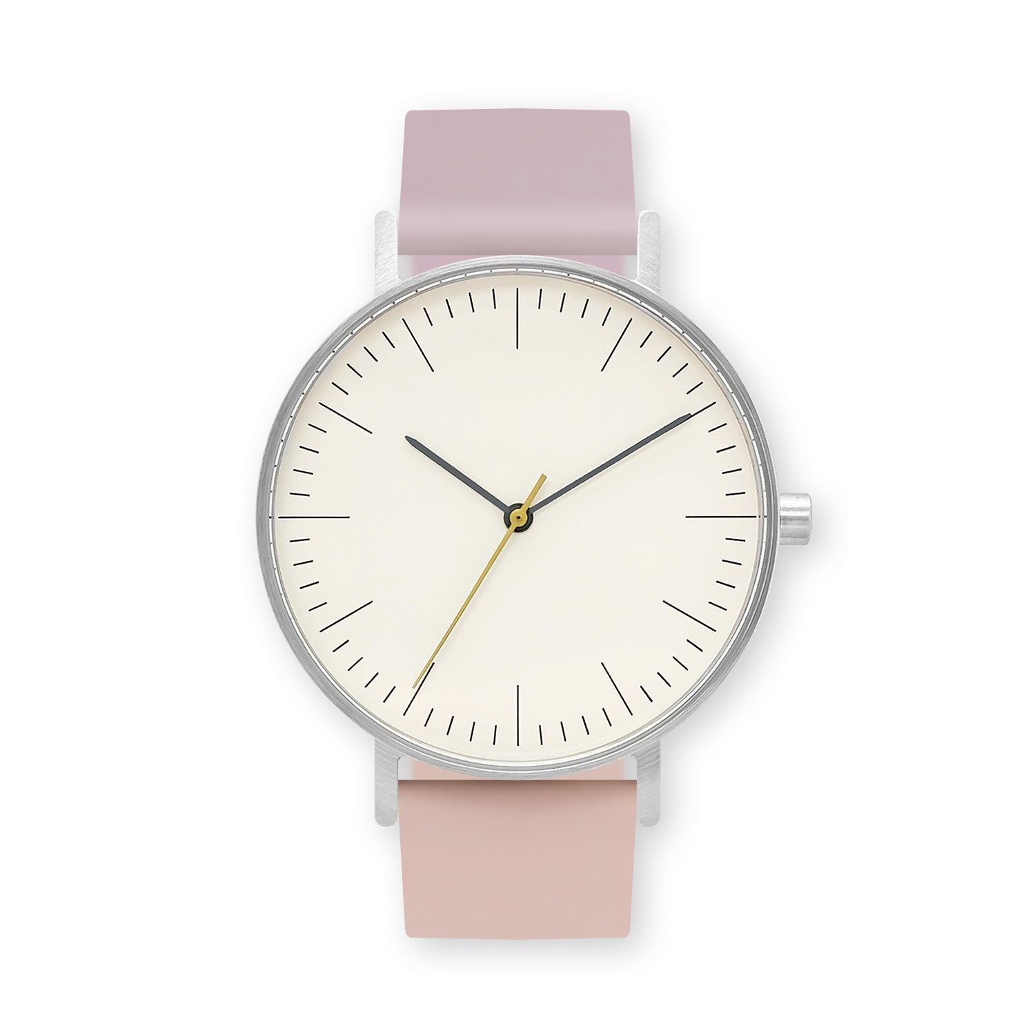 B001 Watch, Silver Case, Off White Dial, Two-tone Silicone Strap - 1511-Lavender/Pink Sand