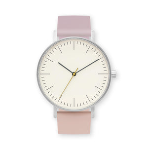 B001 Watch, Silver Case, Off White Dial, Two-tone Silicone Strap - 1511-Lavender/Pink Sand
