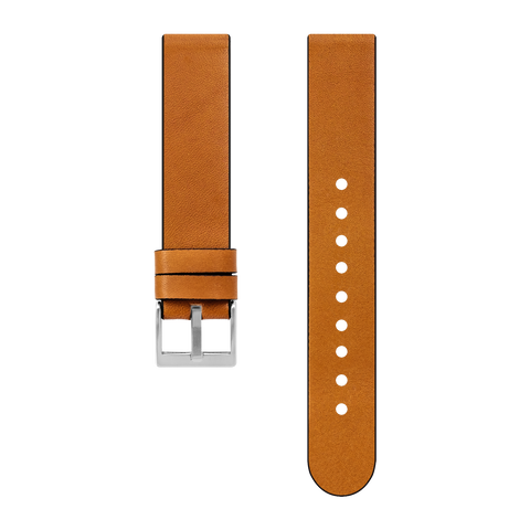 Calf Leather Watch Strap, 18mm, Tan - BIJOUONE