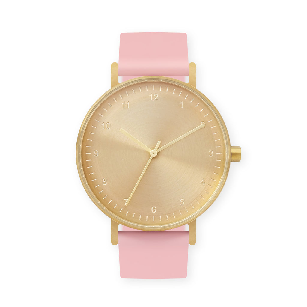 B60 Watch, Gold Case, Gold Dial, Rubber Strap - 0016-Sakura