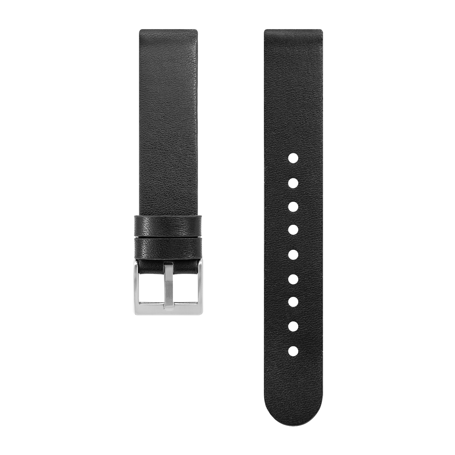 Calf Leather Watch Strap, 18mm, Black - BIJOUONE