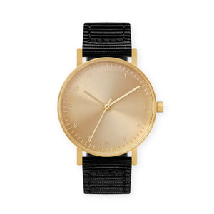 B60 Watch, Gold Case, Gold Dial, Nylon Strap