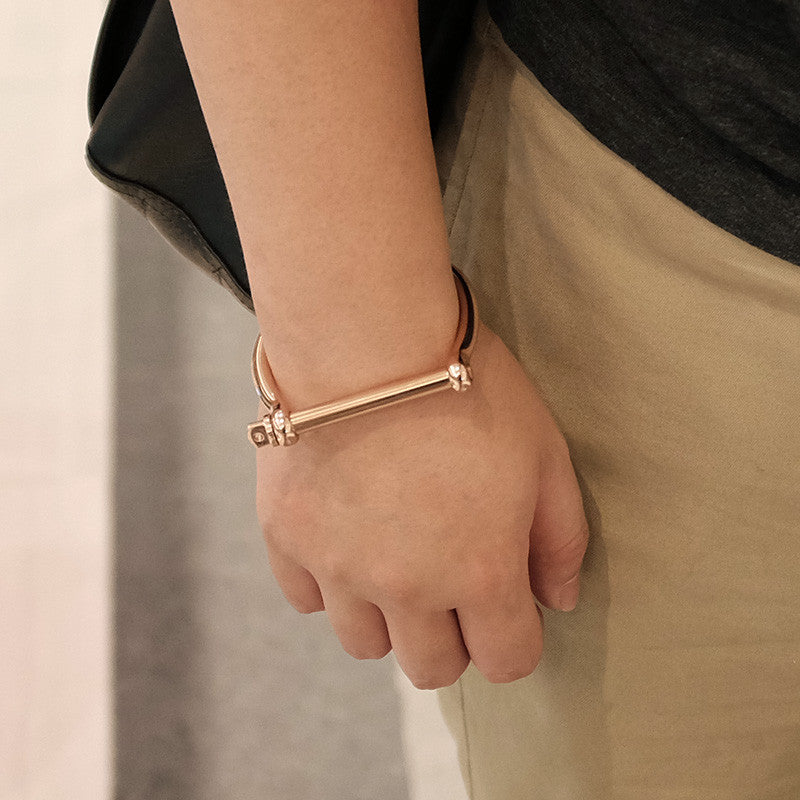 Classic Screw Cuff Bracelet, Rose Gold - BIJOUONE