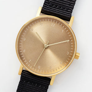 B60 Watch, Gold Case, Gold Dial, Nylon Strap