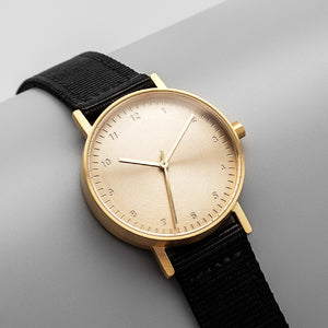 B60 Watch, Gold Case, Gold Dial, Nylon Strap