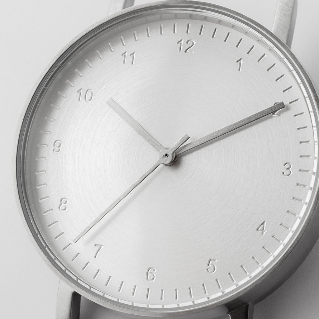 B60 Watch, Silver Case, Silver Dial, Rubber Strap - 0007-Nude Pink