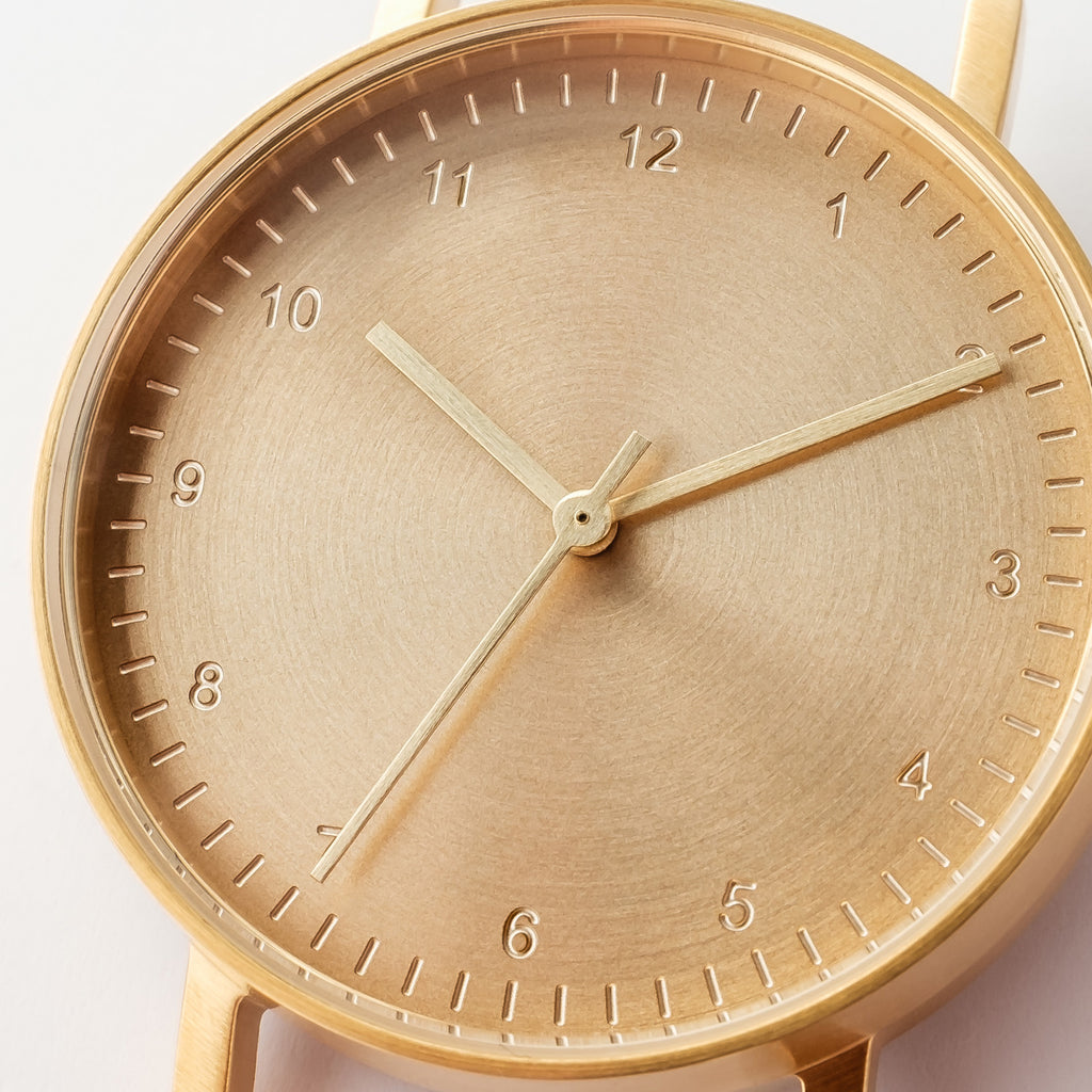 B60 Watch, Gold Case, Gold Dial, Rubber Strap - 0018-Mint Green