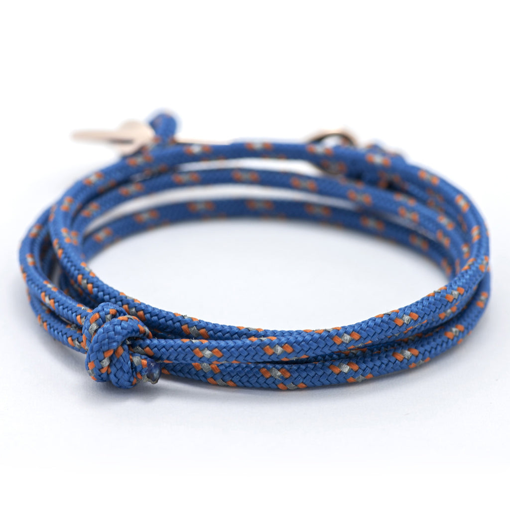 Rose Gold Anchor On Caribbean Rope Bracelet - BIJOUONE