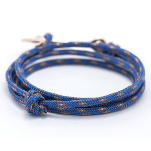 Rose Gold Anchor On Caribbean Rope Bracelet - BIJOUONE